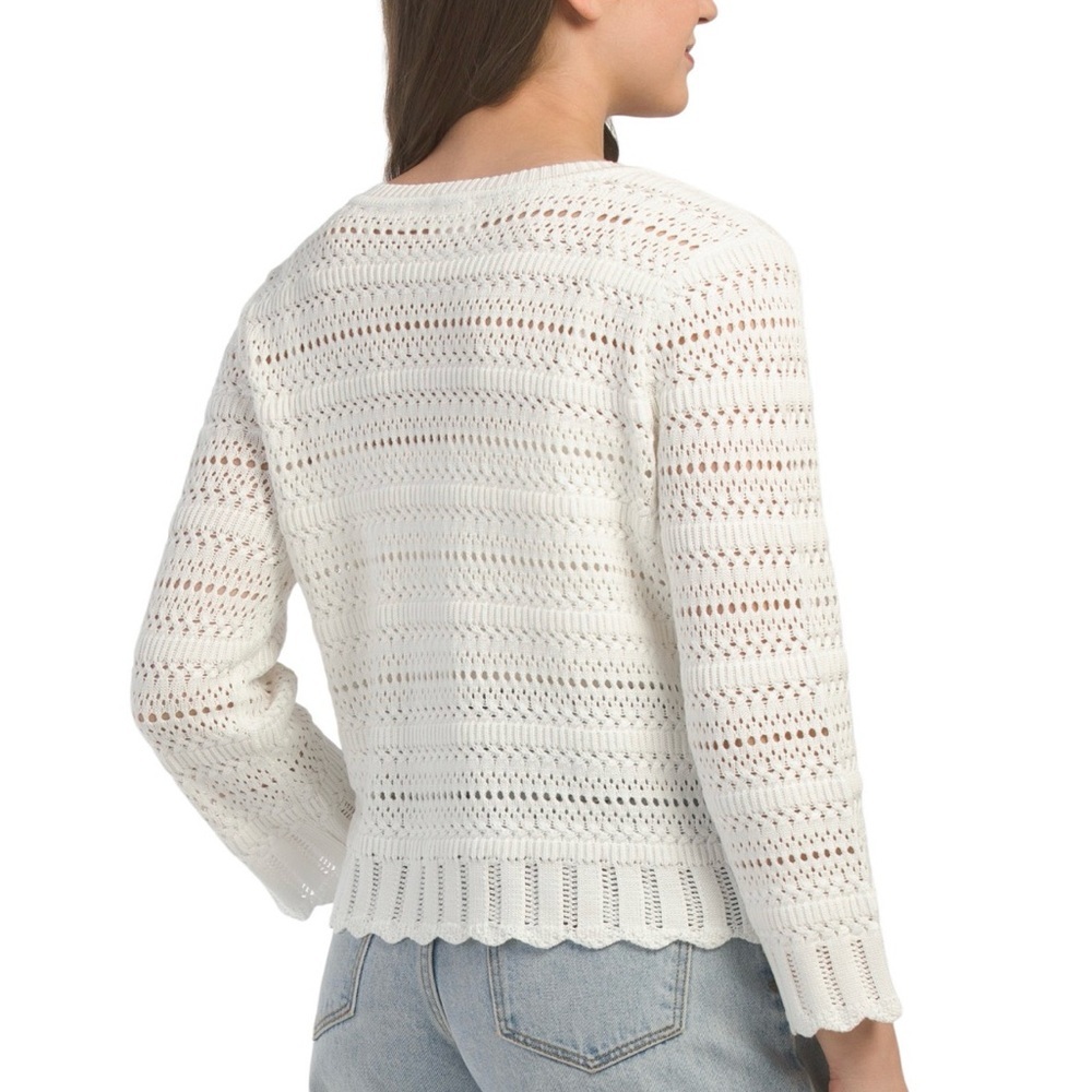 Boutique Open-Knit Button Front Cardigan – Size Small - Picture 2 of 2